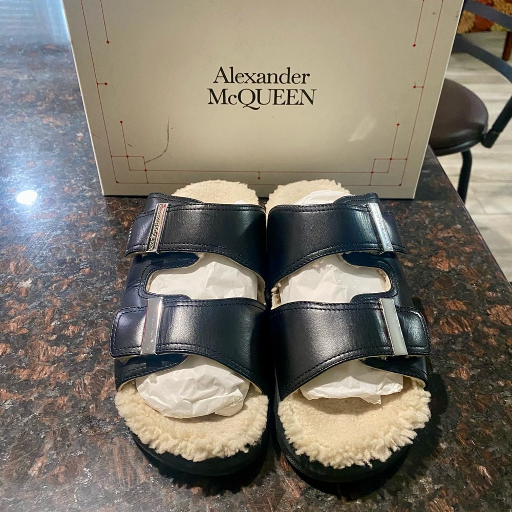 Alexander McQueen Shearling Lined Hydrid Slide